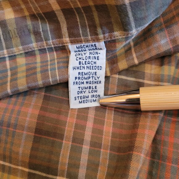 Ralph Lauren Men's Classic Fit Long Sleeve Button Down Plaid Brown Rust 16/Large - Picture 6 of 11